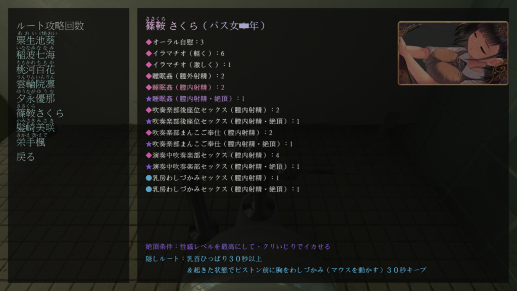 妖夢員:The Nightmaretaker ～惡魔に憑かれた男～, 觸摸、睡眠姦、互動、巨乳/爆乳、內射、中出、羞辱、灌腸、脅迫、制服、偷拍、JK、小黃遊, 攻略